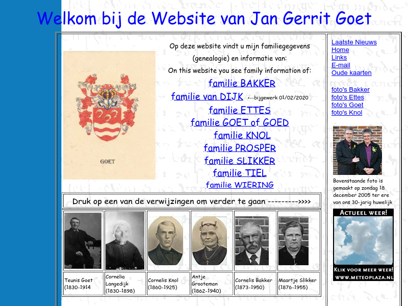 Screenshot van website