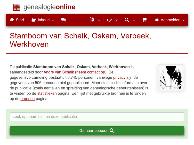 Screenshot van website