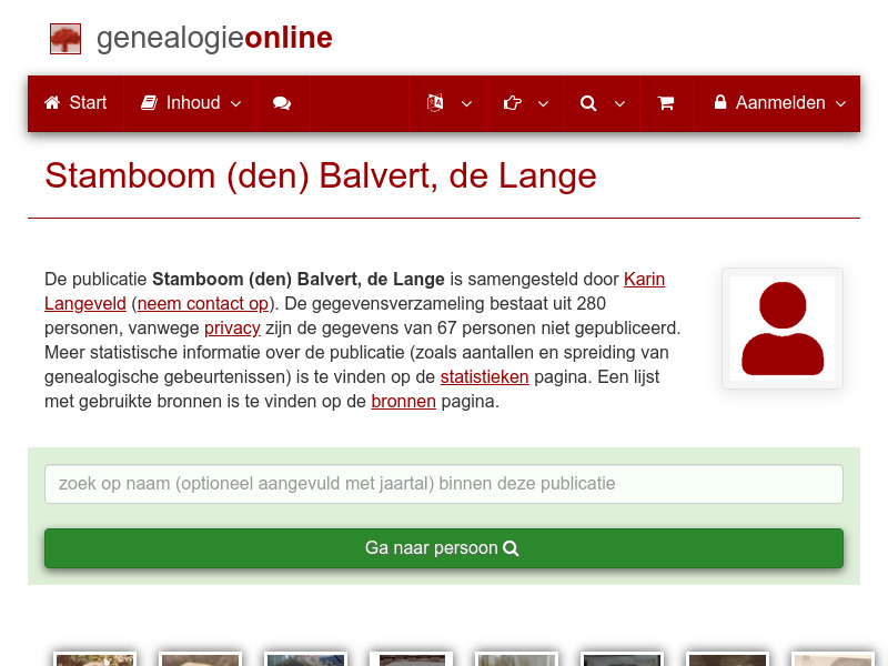 Screenshot van website
