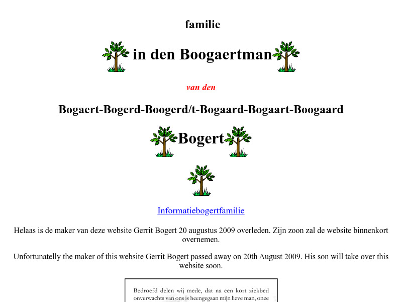 Screenshot van website