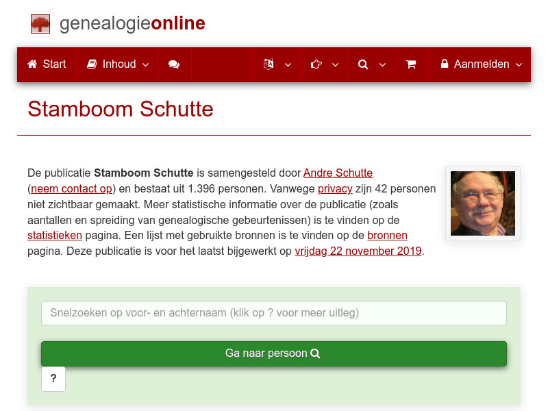 Screenshot van website