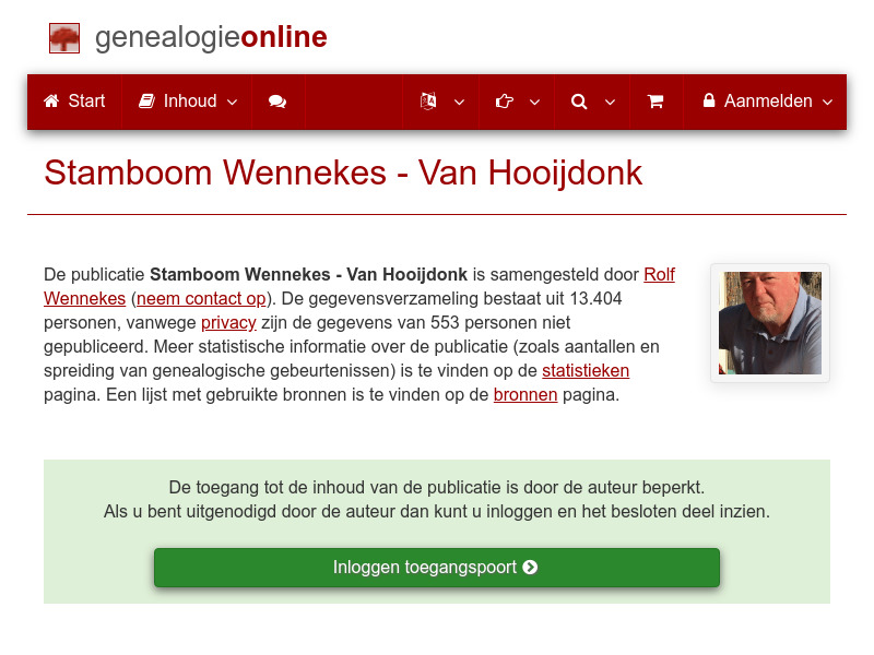 Screenshot van website
