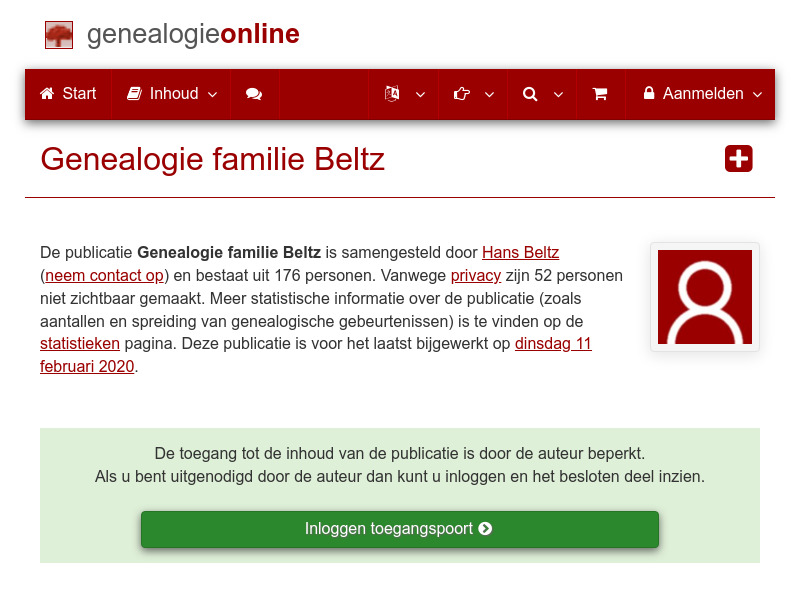 Screenshot van website