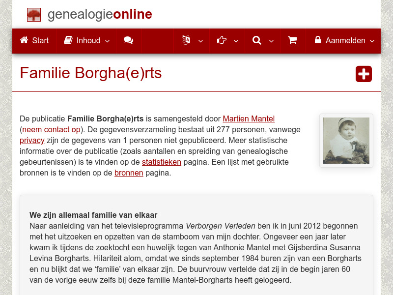 Screenshot van website