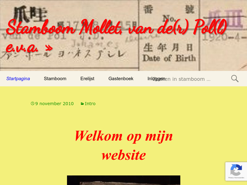 Screenshot van website