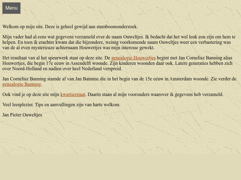 Screenshot van website