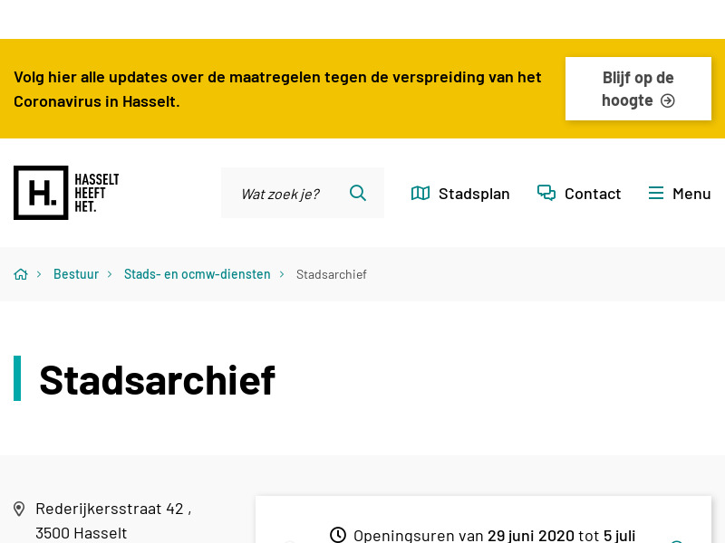 Screenshot van website