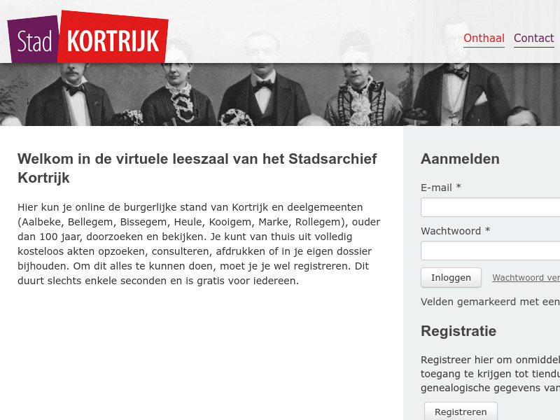 Screenshot van website
