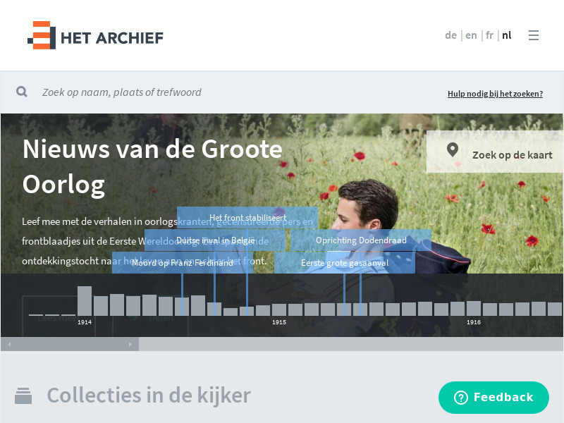Screenshot van website
