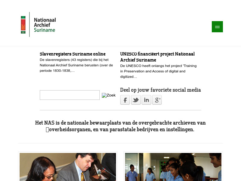 Screenshot van website