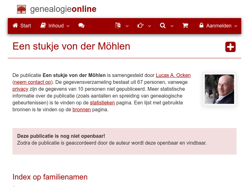 Screenshot van website
