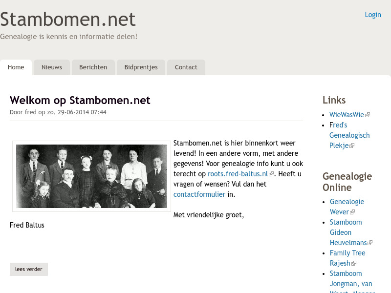 Screenshot van website
