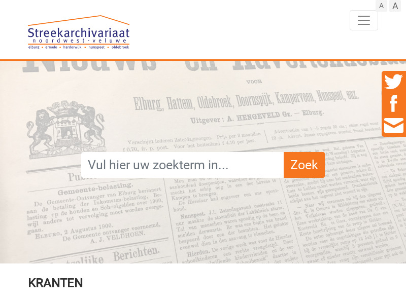 Screenshot van website