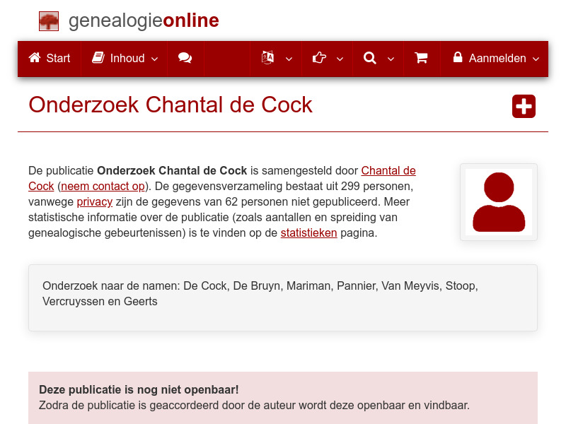 Screenshot van website