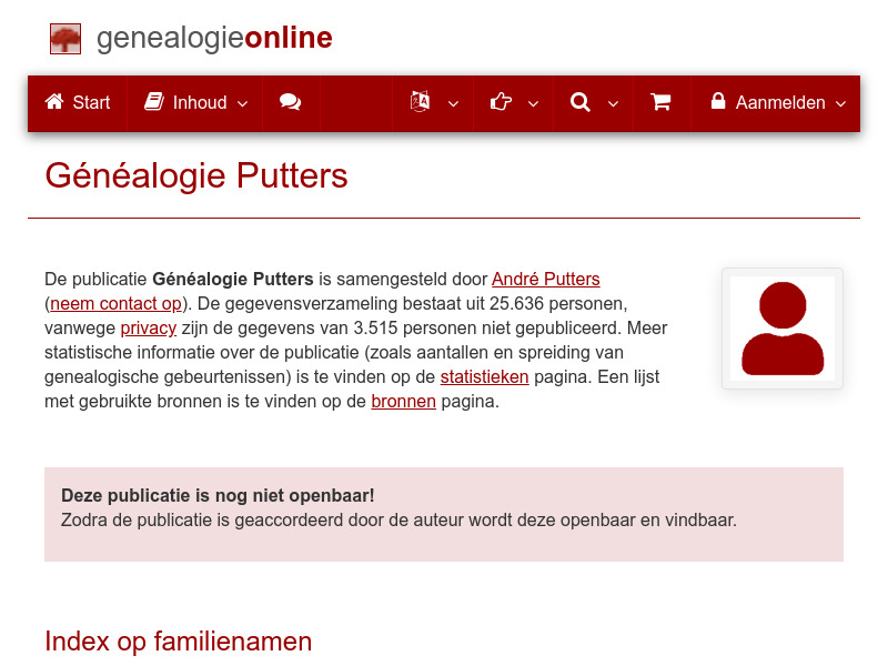 Screenshot van website