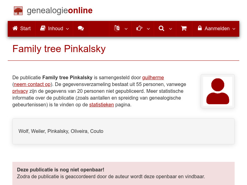 Screenshot van website