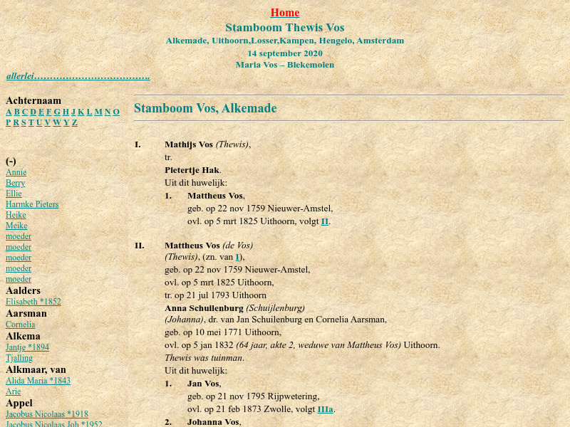 Screenshot van website