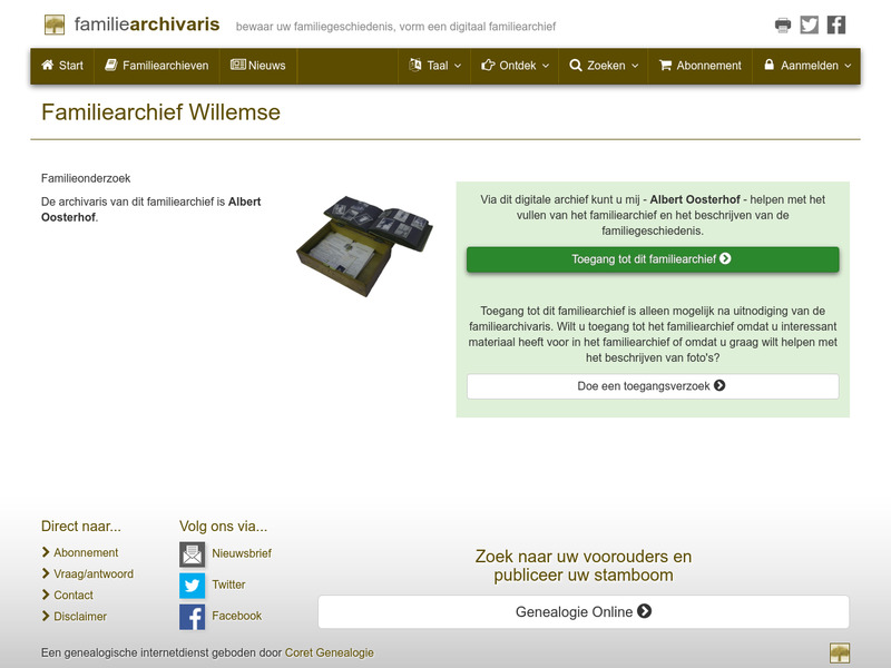 Screenshot van website