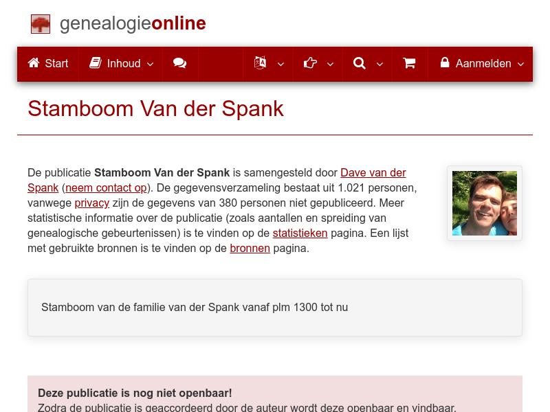 Screenshot van website
