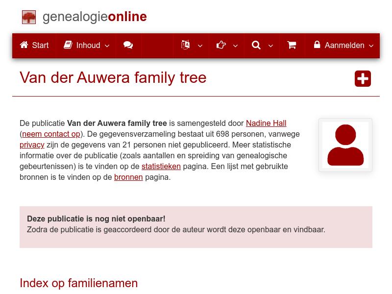 Screenshot van website