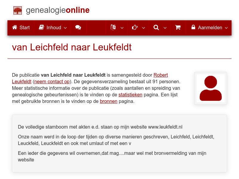 Screenshot van website