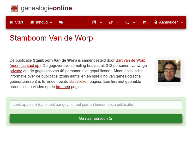Screenshot van website
