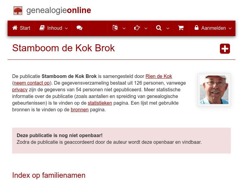 Screenshot van website