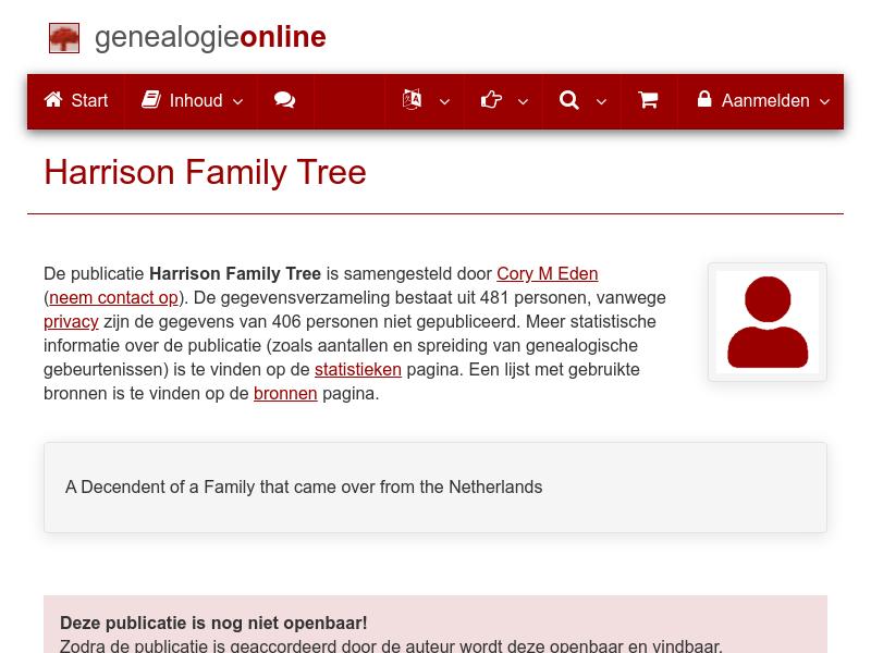 Screenshot van website