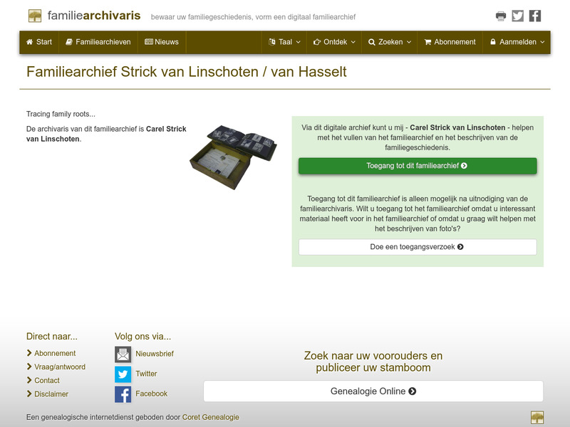 Screenshot van website