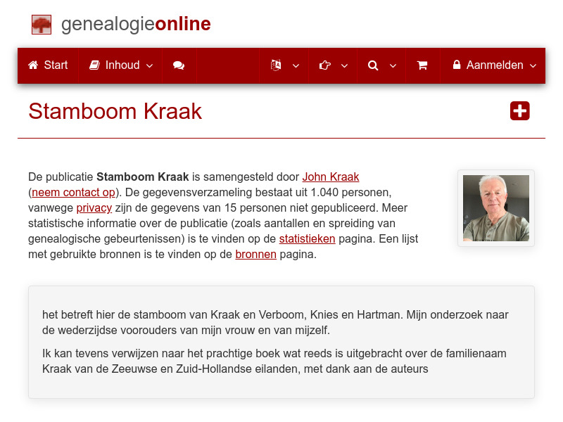 Screenshot van website
