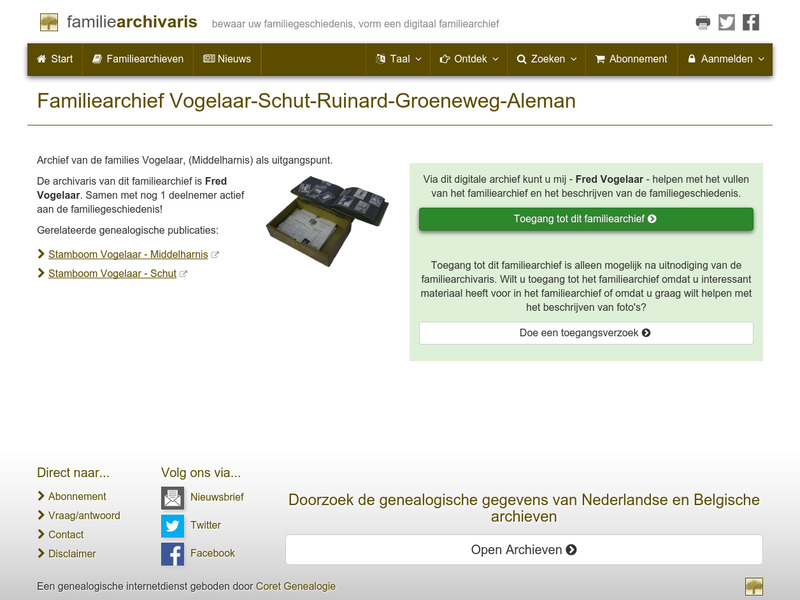 Screenshot van website