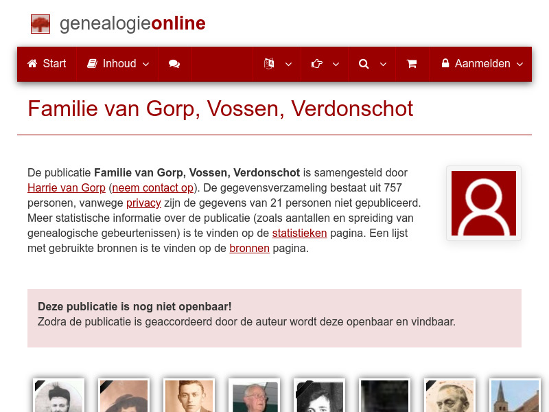 Screenshot van website
