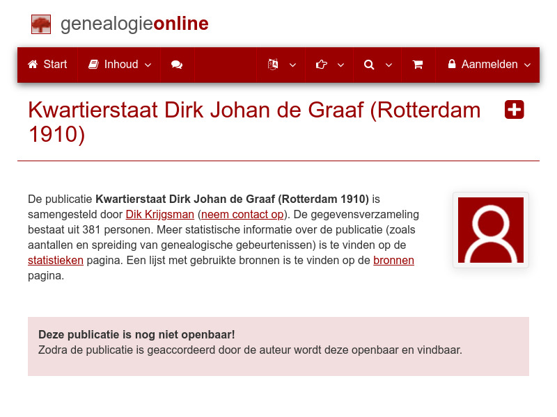 Screenshot van website