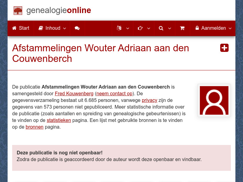 Screenshot van website