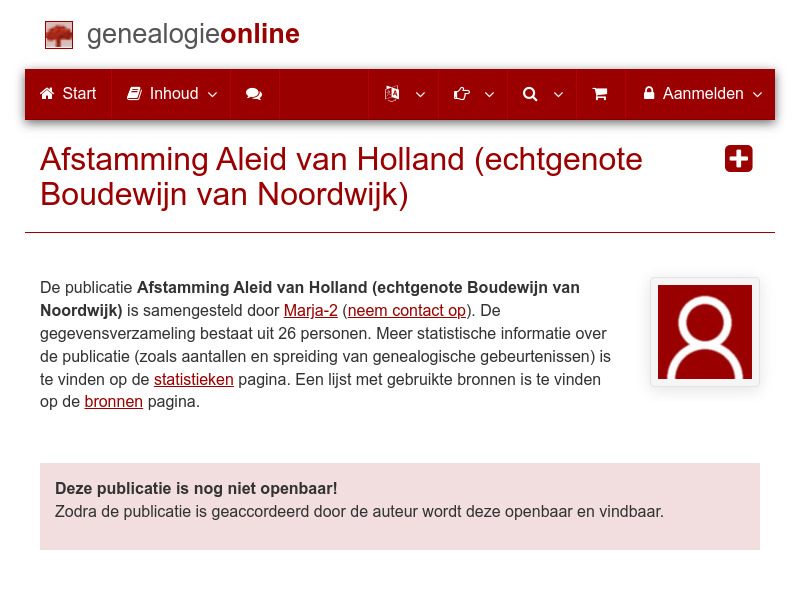 Screenshot van website