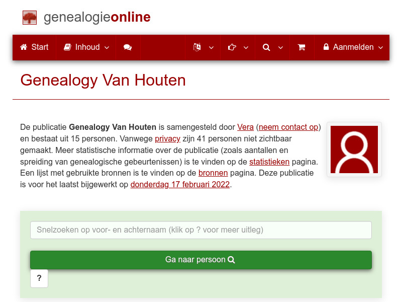 Screenshot van website
