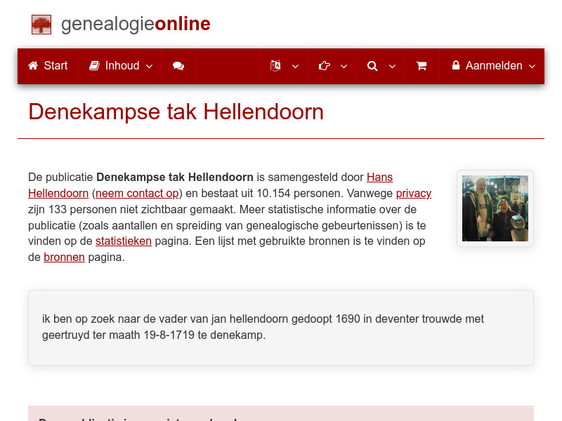 Screenshot van website