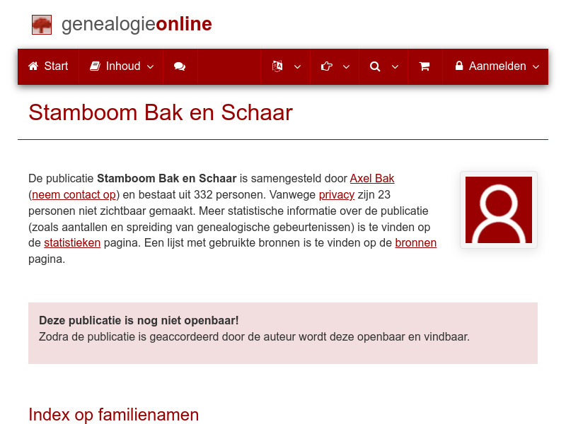 Screenshot van website