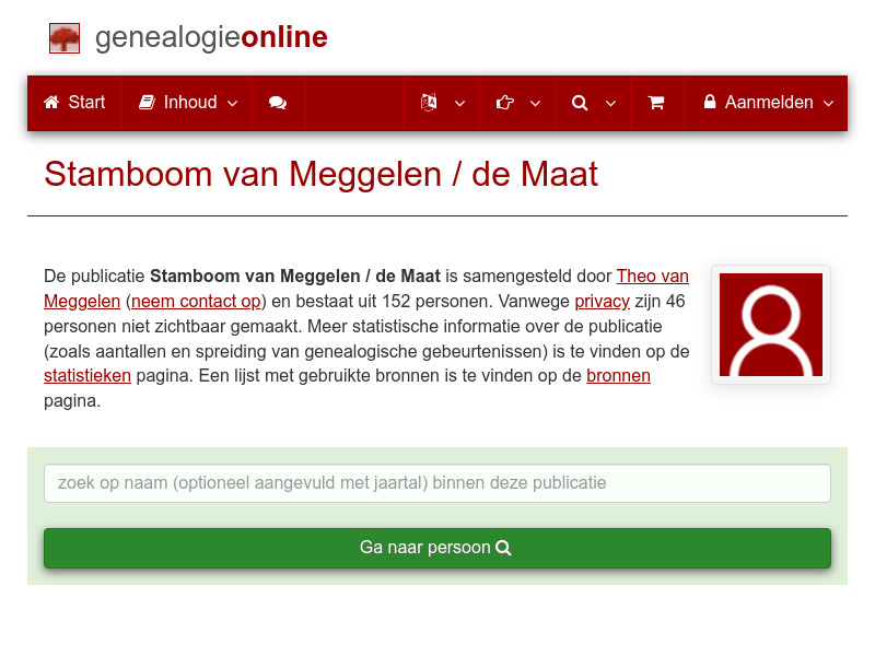 Screenshot van website