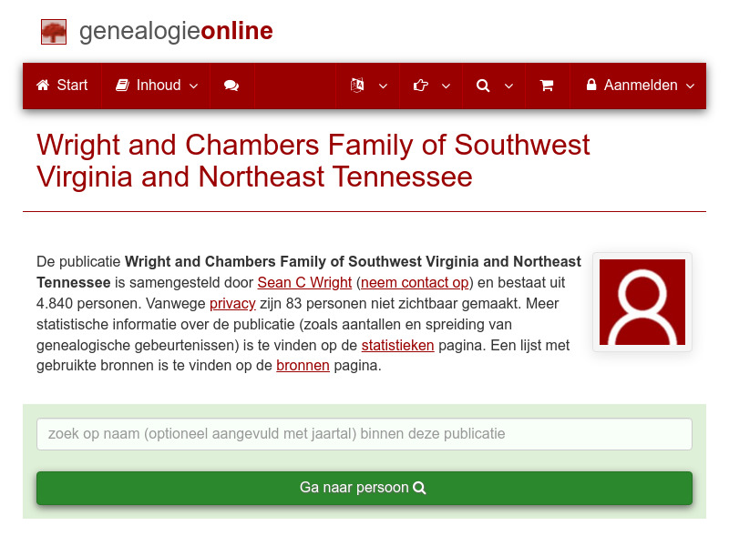 Screenshot van website