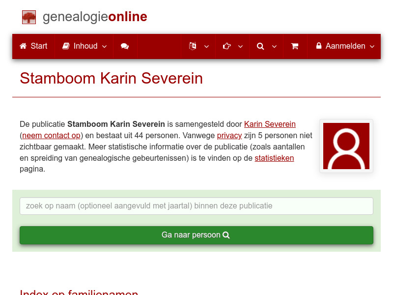Screenshot van website