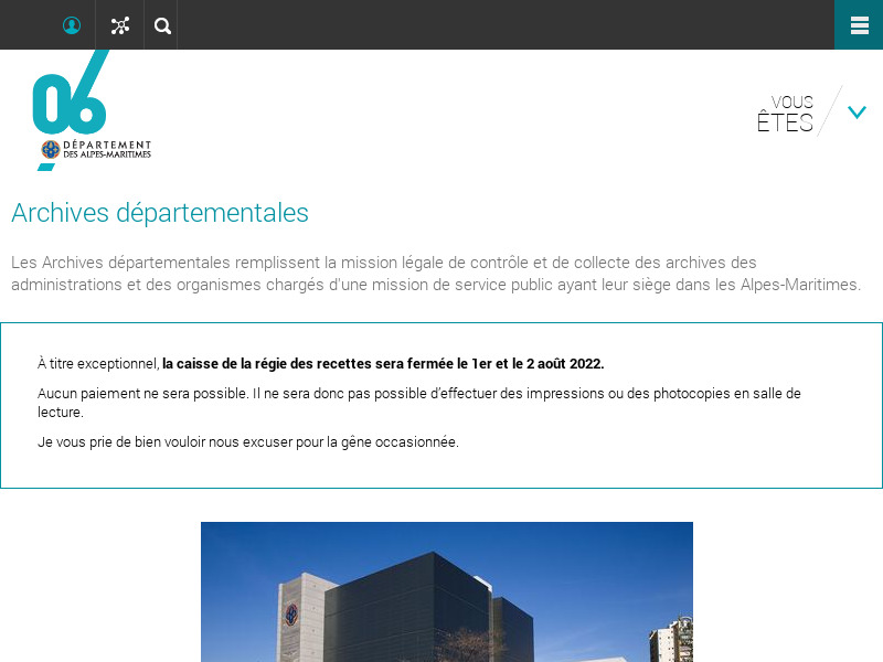 Screenshot van website