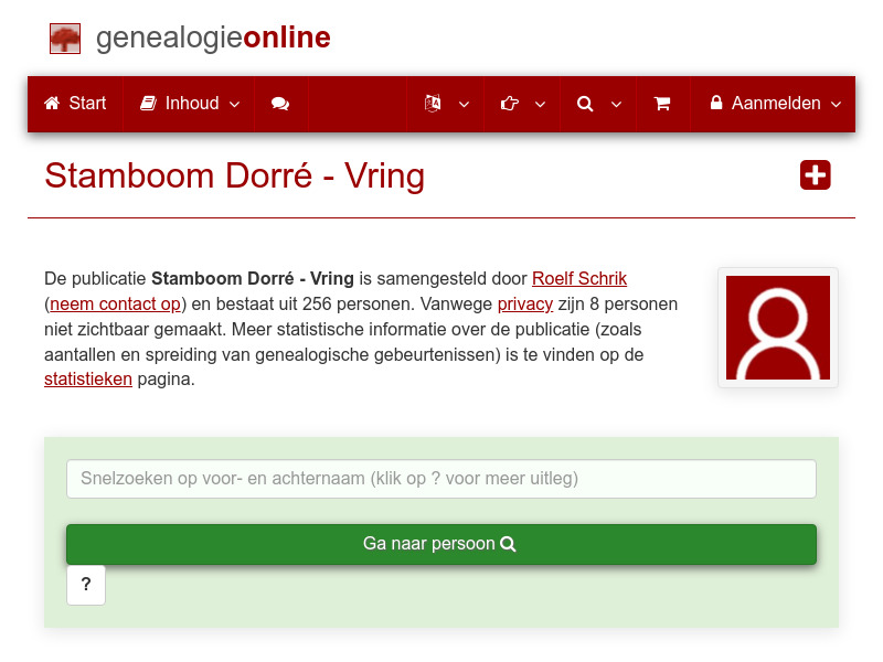 Screenshot van website