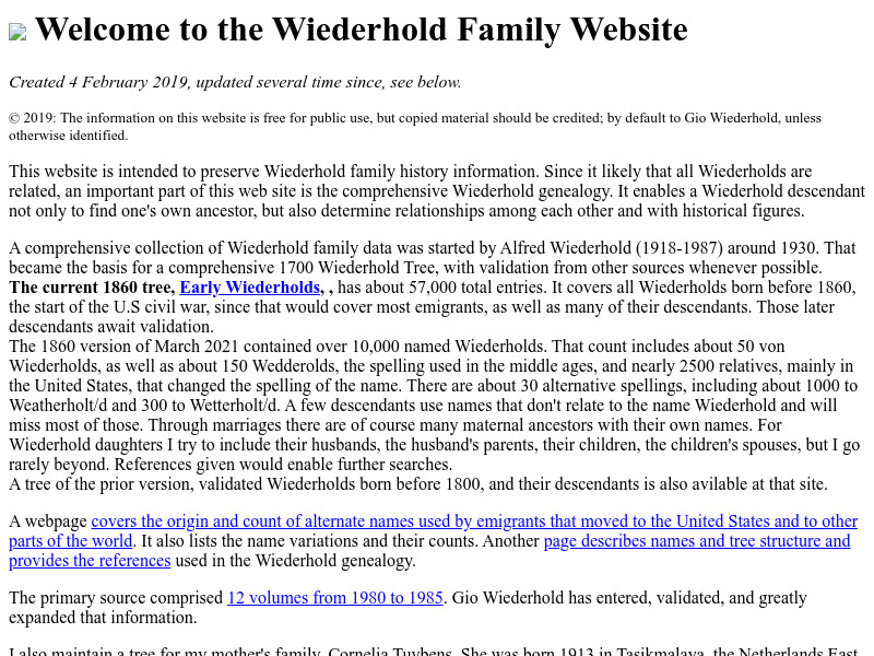 Screenshot van website