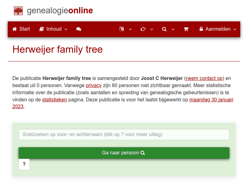 Screenshot van website