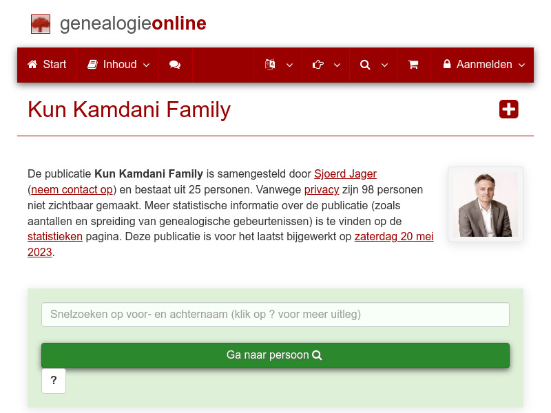 Screenshot van website