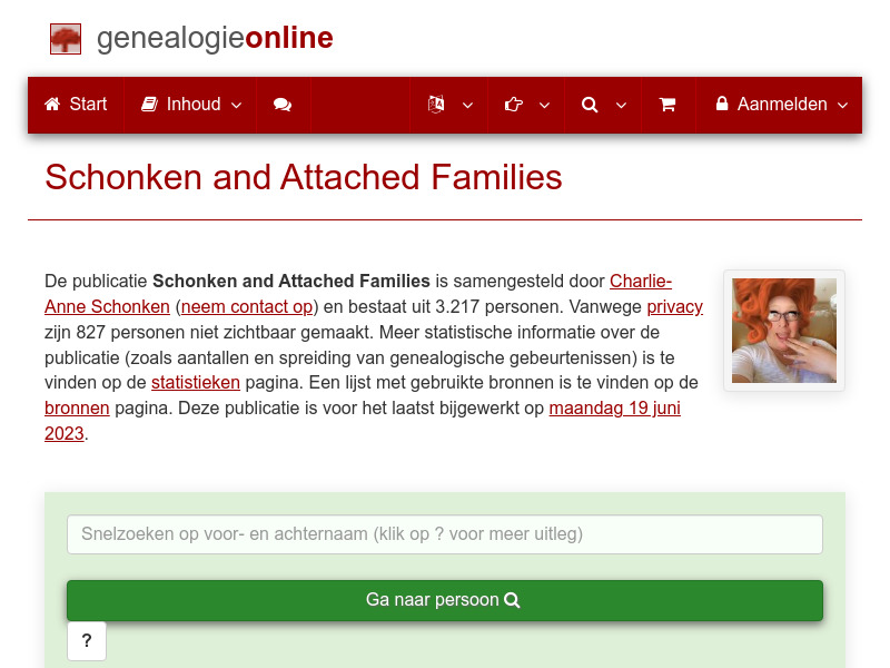 Screenshot van website