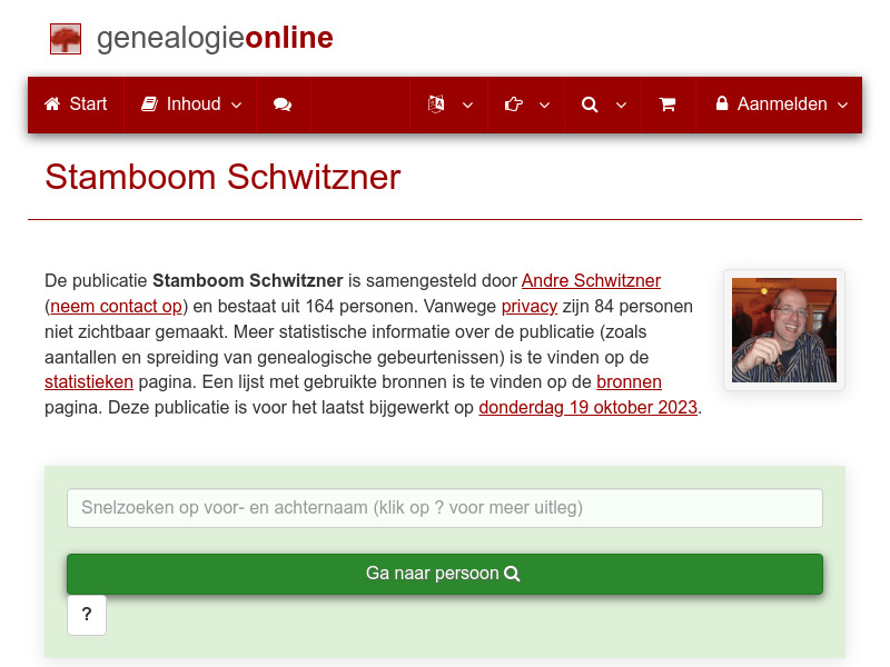 Screenshot van website
