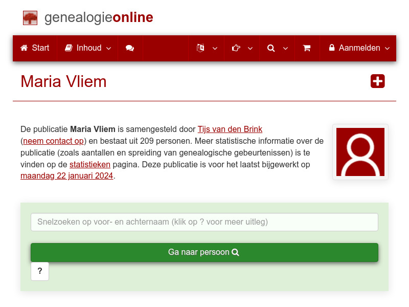 Screenshot van website