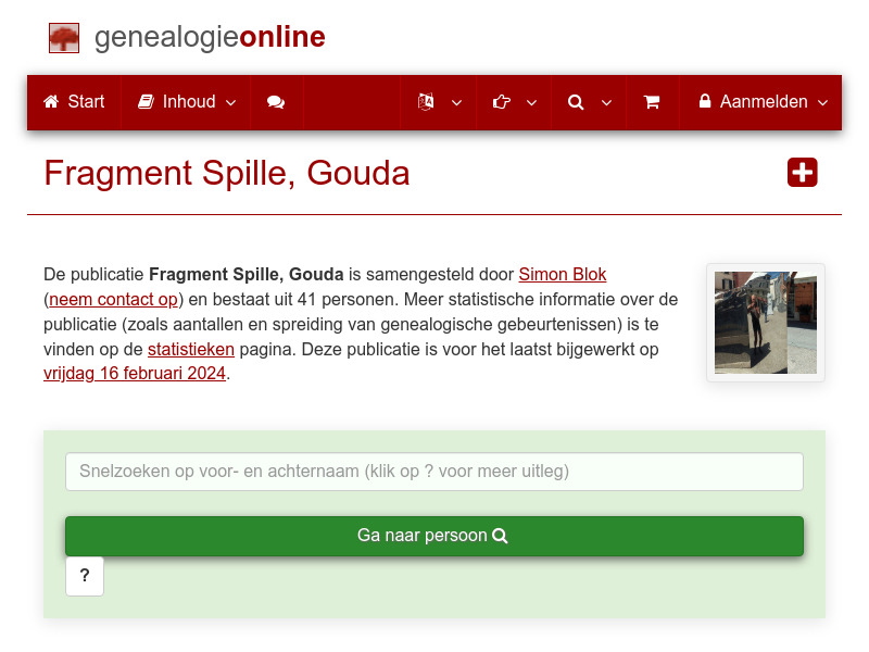 Screenshot van website